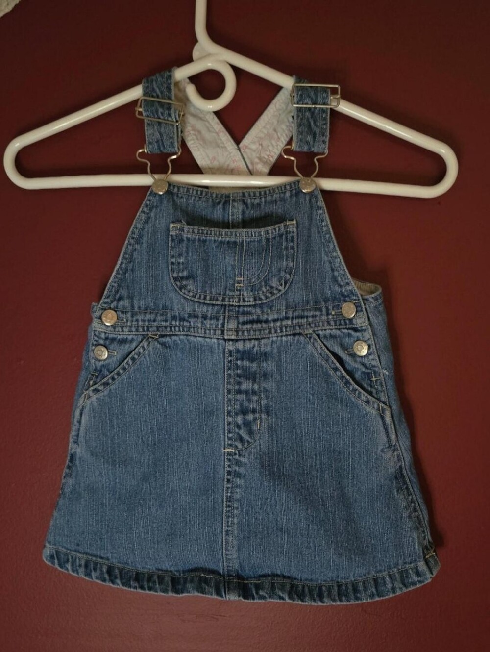 Gum balls blue denim overalls